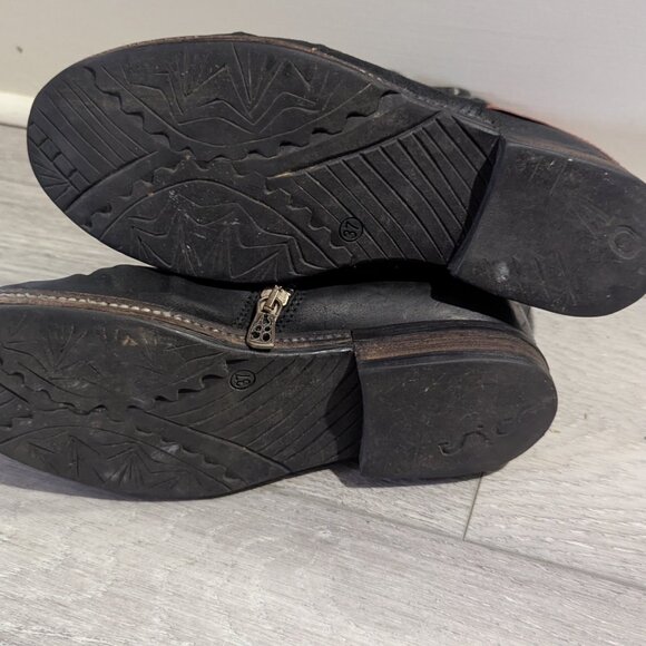 A.S. 98 black and red leather ankle booties - Picture 2 of 5